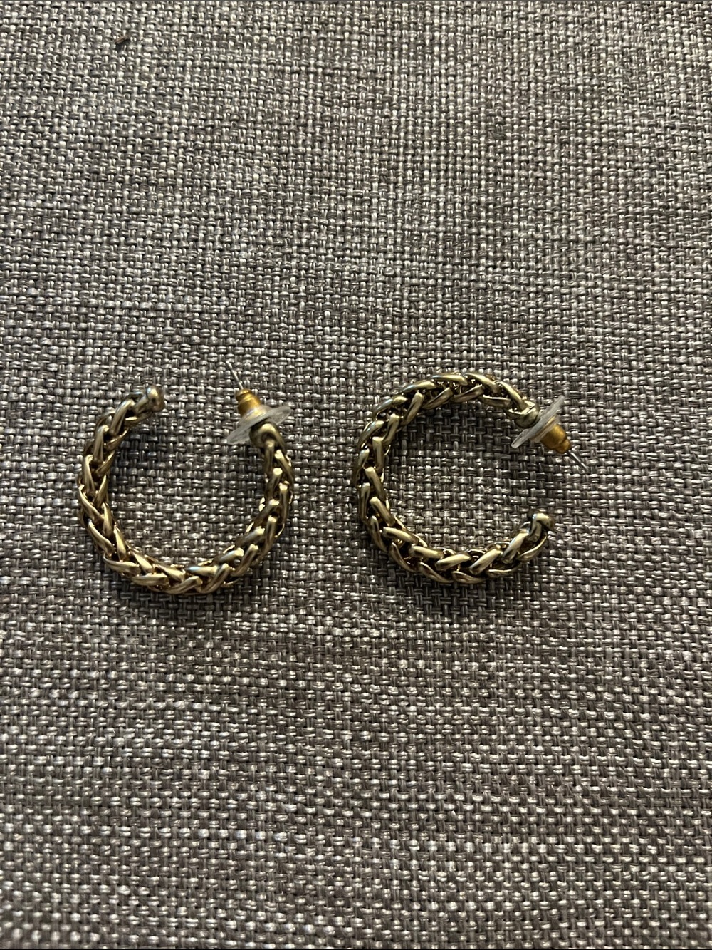 Gold Braided Hoop Earrings - Women's Jewelry